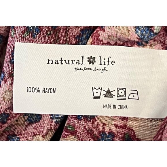 Natural Life Womens Medium Floral Sundress Embroidery Red Blue Boho - Picture 6 of 8